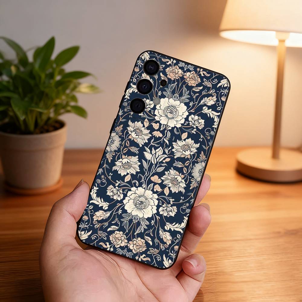 William Morris Black Cover Phone Case For Samsung S26,S25,S24,S21,S22,S23,S30,Ultra,S20,Plus,Fe,Lite,5G