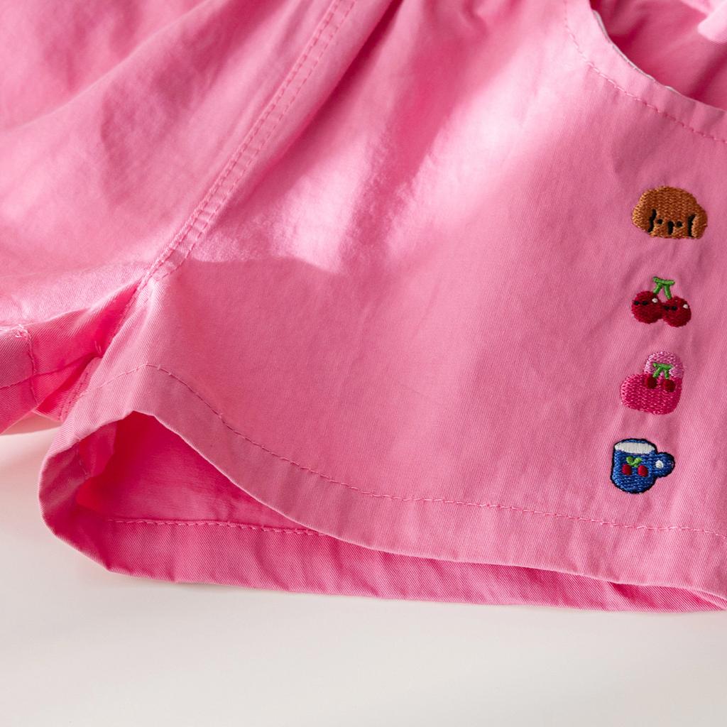 Летние повседневные брюки для девочек, корейские мультяшные шорты с вышивкой, милые шорты для девочек, летние брюки