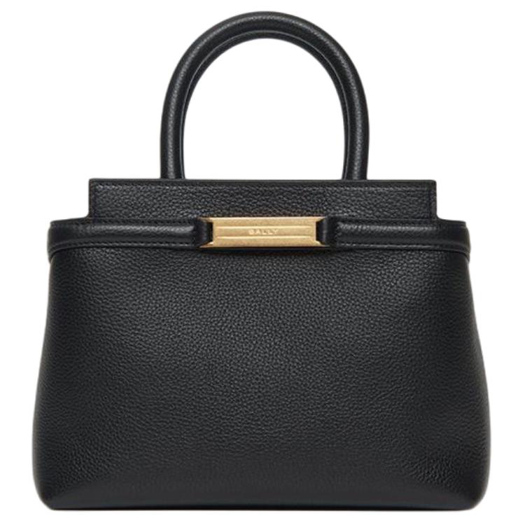 Bally Кожаная сумка через плечо с золотой фурнитурой Женские сумки Черная 6312270