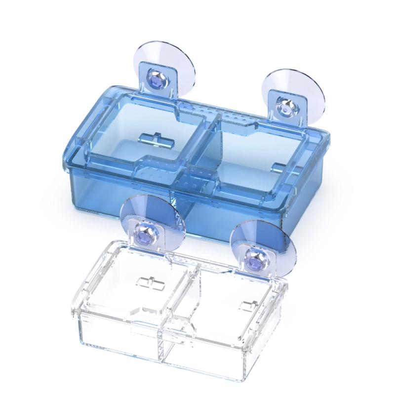 1PC With Suction Cups Pet Supplies Reptile Transparent Feeder Worm Live Container Anti-escape Food Bowl Reptile Pet Bowls