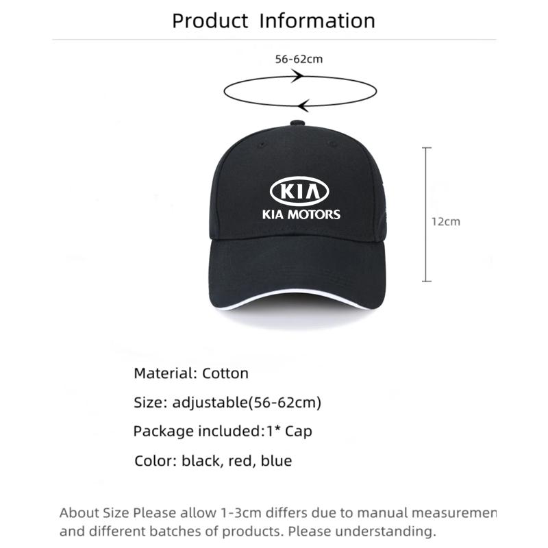 Car Solid Color Fashion Adjustable Leisure Caps Men Women For KIA sportage cerato Optima K2 K3 K4 K5 rio soul stonic Accessories hbwjx00