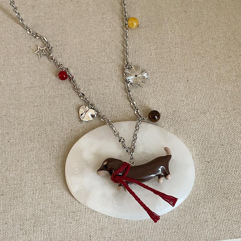 Ожерелье с подвеской в виде шарфа «Такса» — уникальная, универсальная мода для женщин