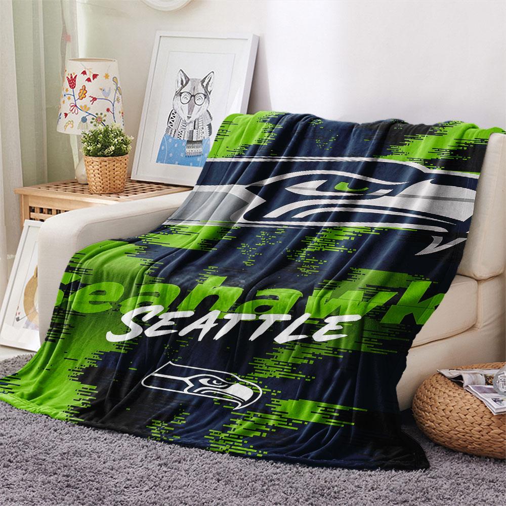 Фланелевое одеяло с принтом Seattle Seahawks, мягкий плед для спальни, дивана, стирающийся, фанатская атрибутика, отличный подарок.