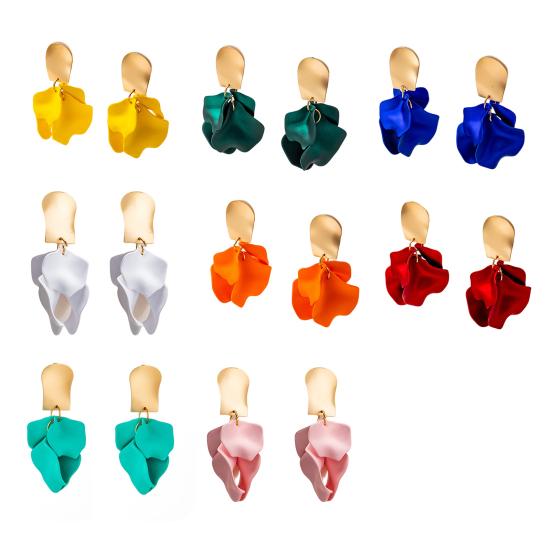 Stylish Drop Earrings Geometric Decoration Accessory Fashion Women Flower Petal Dangle