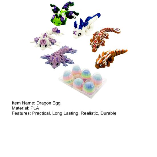 Яйцо Yousheng Small Mystery Dragon, 3D-печатное украшение в виде дракона, яркое цветное реалистичное пасхальное яйцо с полностью подвижным драконом