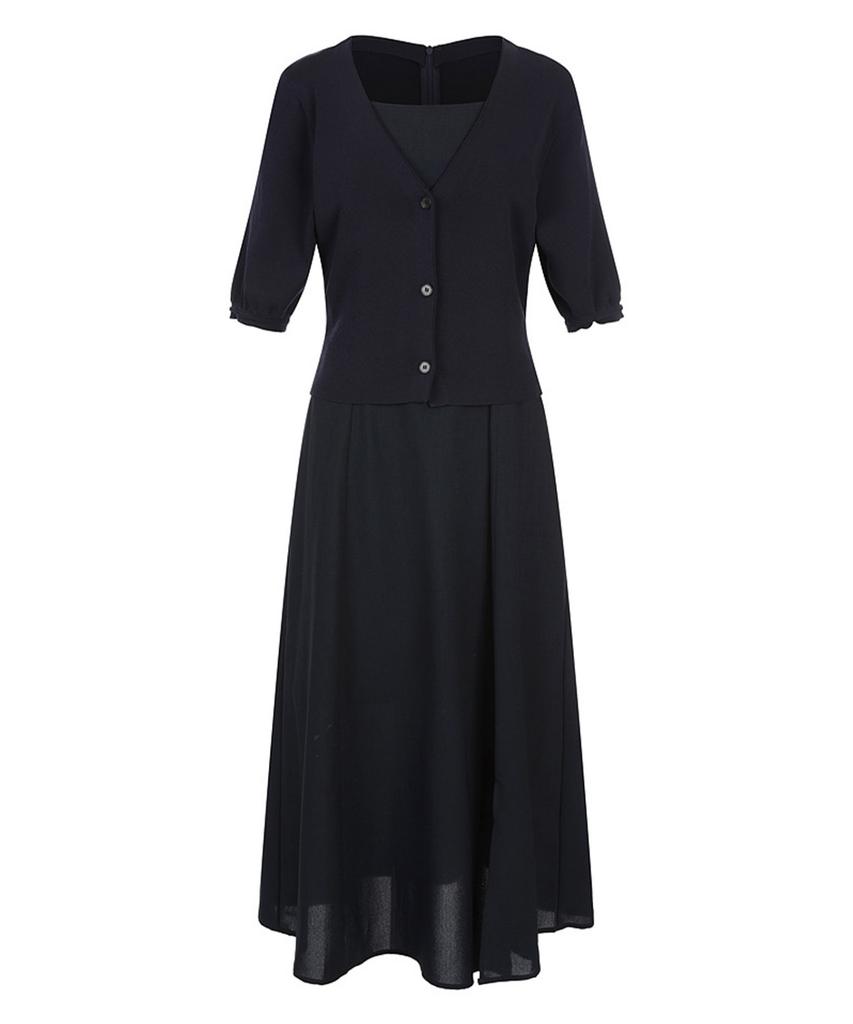 Вязаное комбинированное платье MAREMONTE_M245Mop39P0