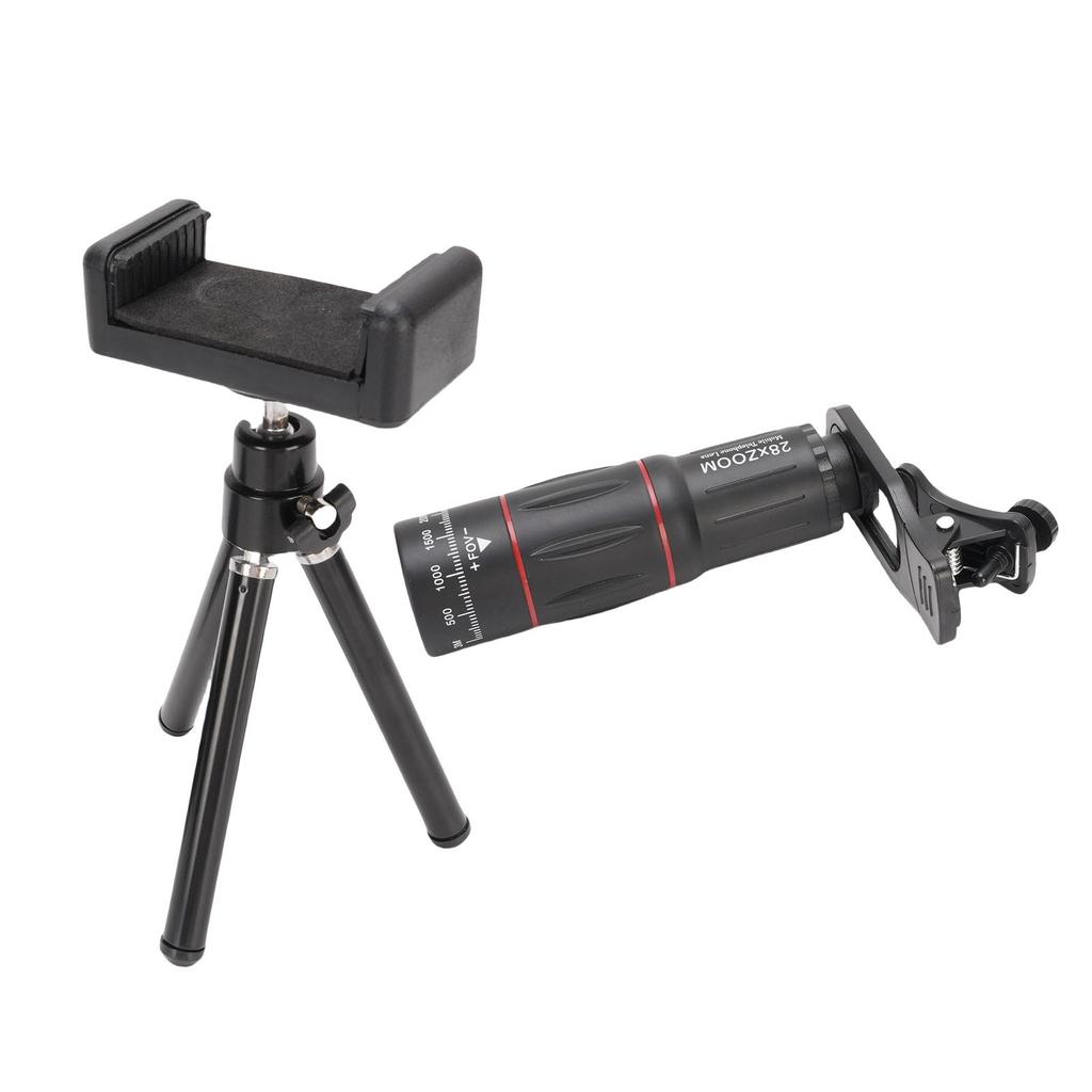 Phone Camera Lens Kit Fit for IOS Phone Universal 28X Telephoto Lens with 0.6X Wide Angle Lens 20X Macro Lens 198