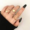 Fashion Jewelry Rings Set Gold Color Hollow Round Opening Women Finger Ring for Girl Lady Party Wedding Gifts