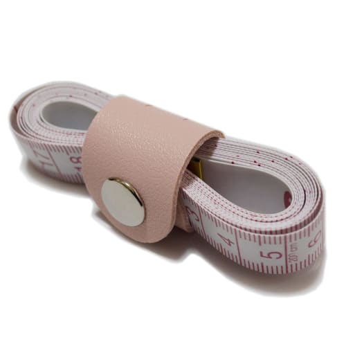 Haoa Tape Measure & Holder Set, 200cm/79in Wide Tape Measure, Sewing Tape Measure with PU Leather Holder (Pale Pink)
