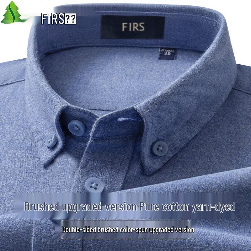 Мужская двусторонняя фланелевая рубашка Sugiyama из чистого хлопка с начесом