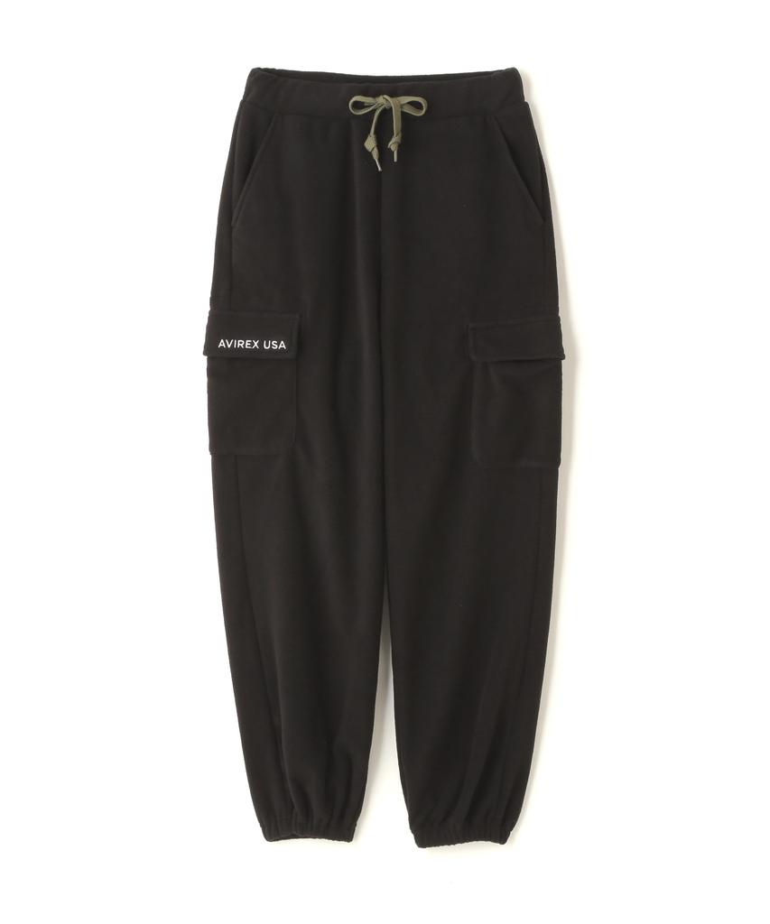AVIREX Official Store Exclusive CARGO FLEECE PANTS women's S 010 black 783-4210602