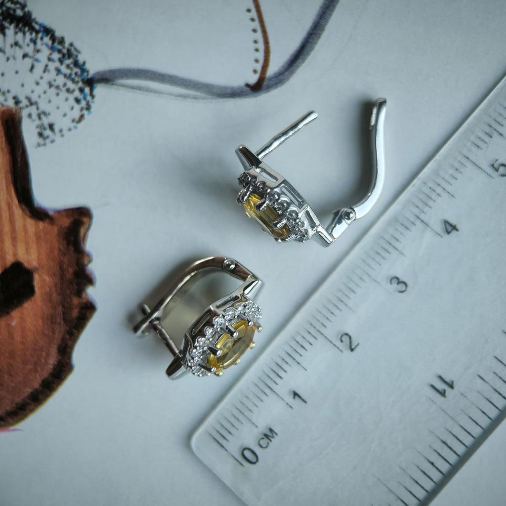 Серебряные серьги с цитрином nano 3.093ct (2189947)