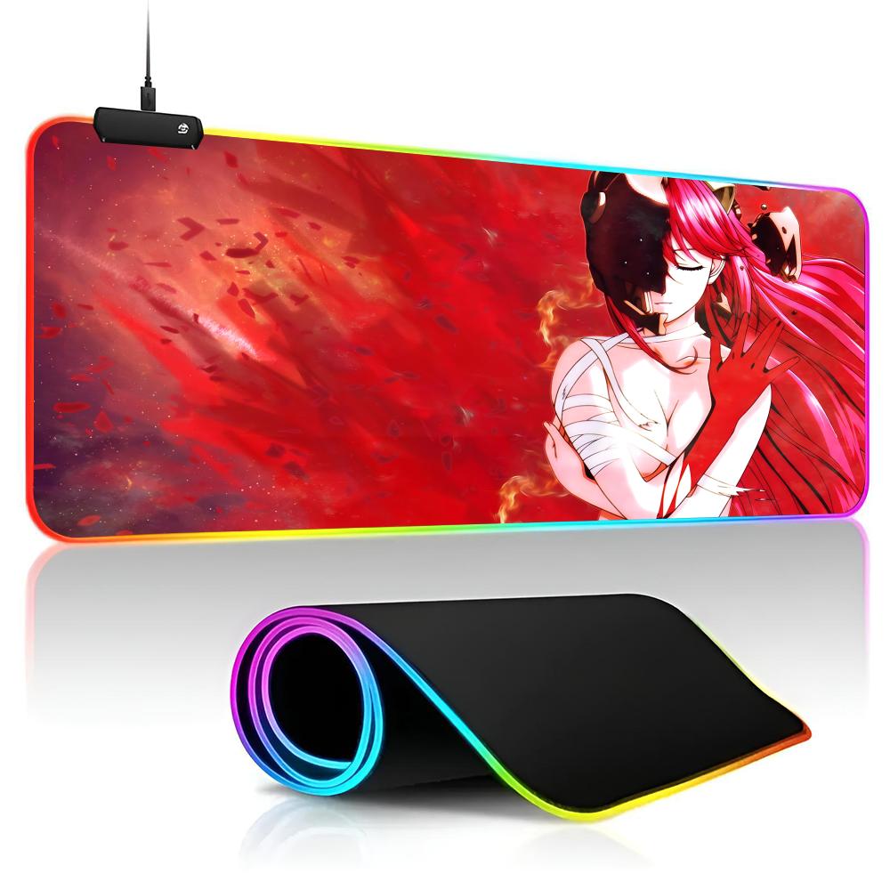 Elfen Lied Mouse Pad game RPG 40x90cm Mouse Mat Gaming Mousepads LED Keyboard Mats Luminous Desk Pads Mouse Pad For PC