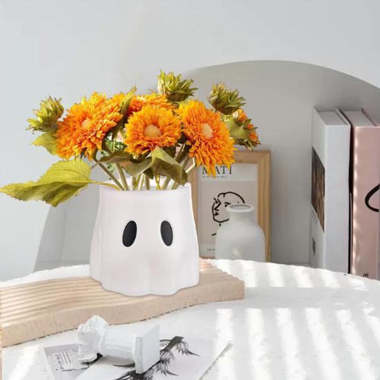 Хэллоуин Ведро Привидение Белый Призрак Конфетница Кашпо Декоративная Ваза Горшок для Цветов Привидение