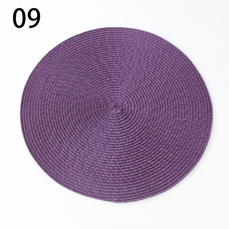 Round Placemats For Dining Table Coaster Heat-Resistant Placemats Stain Resistant Anti-Skid Washable Cotton Woven Tableware Mat