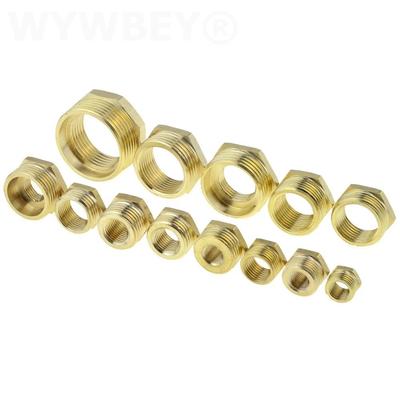 Латунная шестигранная втулка, переходник, фитинг для трубы 1/8 1/4 3/8 1/2 3/4 F на M, медный переходник для воды и газа, соединительная муфта