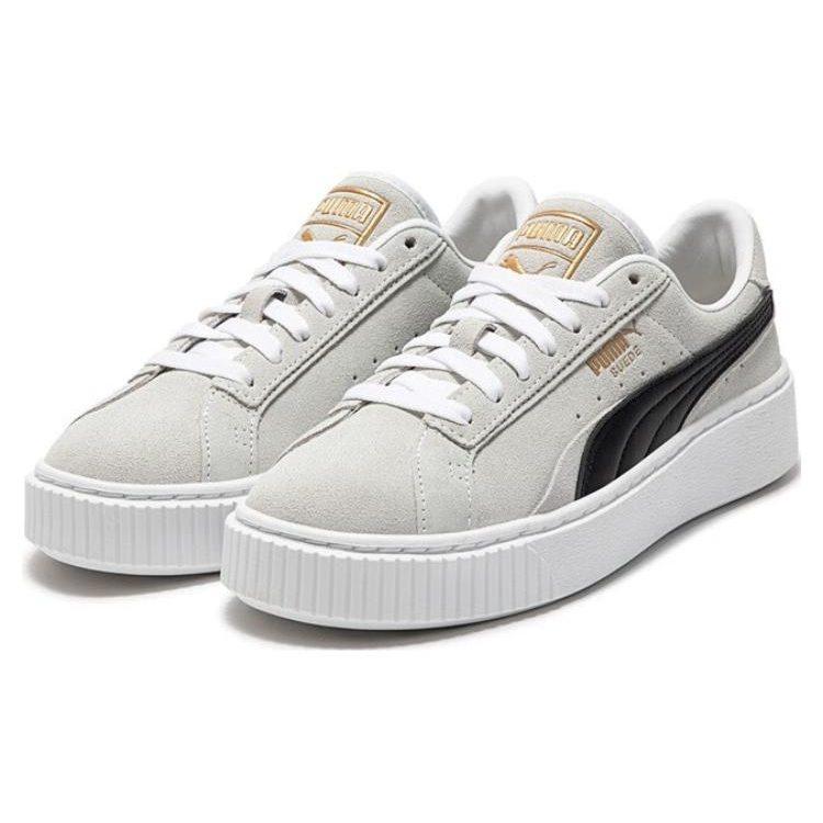 Puma Замшевая платформа 'Белый и черный' Женская 395225-02