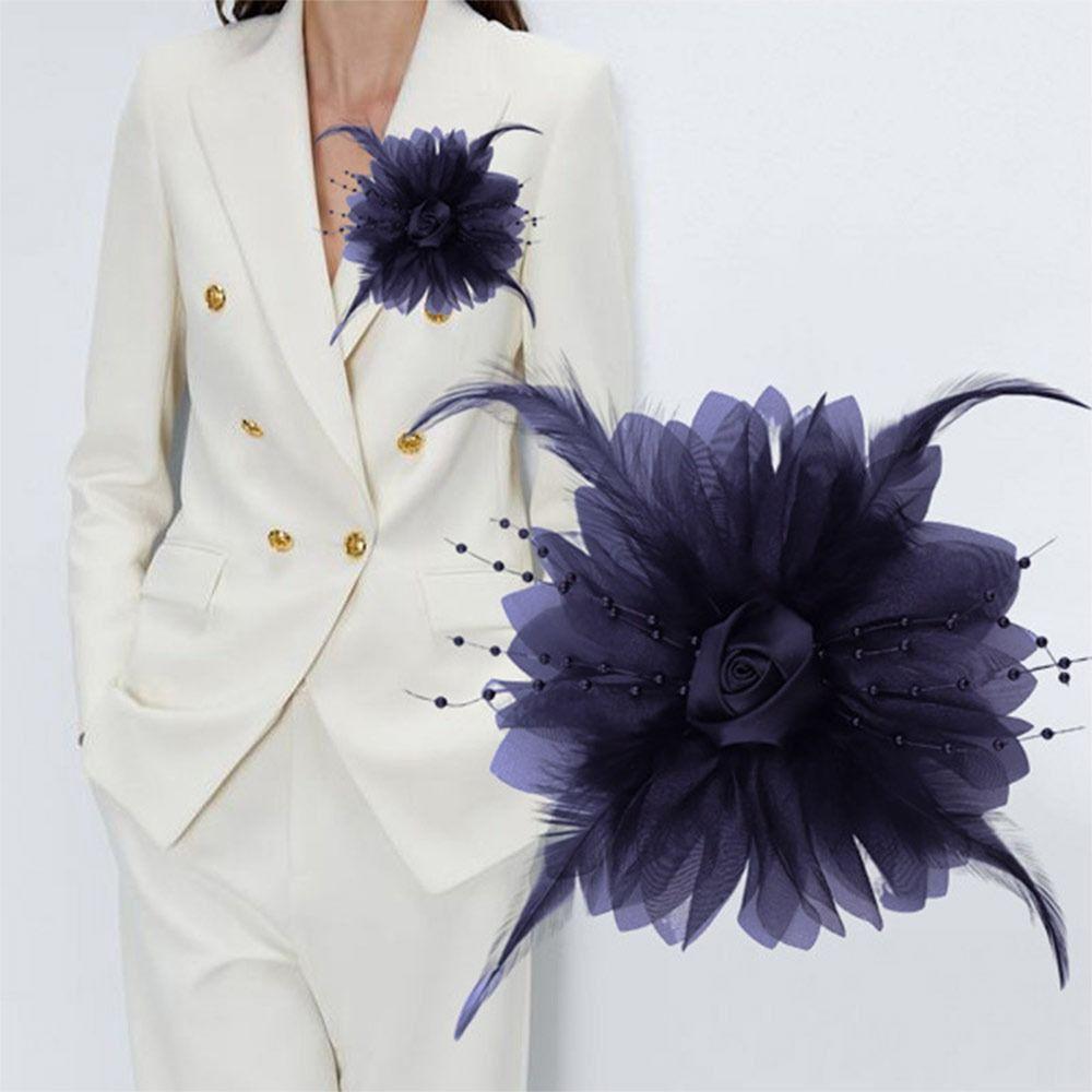 Тканевые аксессуары ручной работы, большая цветочная брошь, ювелирные изделия, аксессуары для значков, брошь-булавка