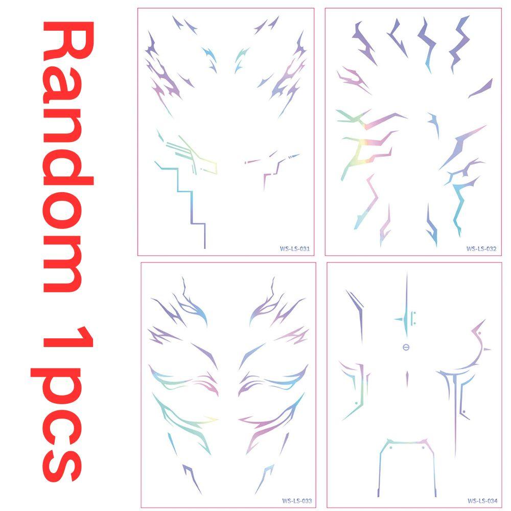 Аниме Хантер Хэллоуин Косплей Костюм Временная Татуировка Фиолетовая и Лазерная Разноцветная Полосатая Татуировка Лазерный Набор из 5 Штук