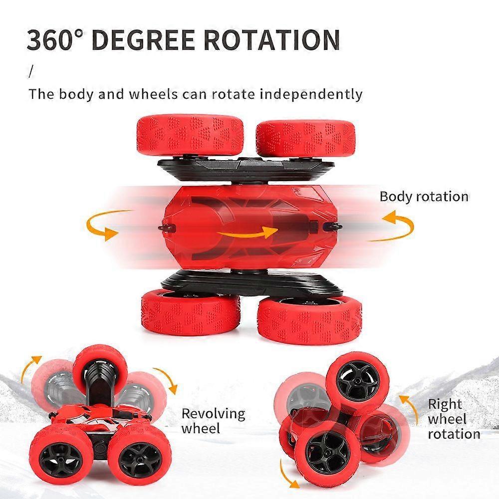 Remote Control Stunt Car 4WD 360 Flip DoubleSided RC Cars, LED Light Bar, USBC Modular Battery, 2.4GHz Outdoor Beach Toy for Boys 612 Years Old, Birth