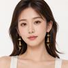 Alloy Six-Feathered Lark Earrings Chinese Style Gold Bird Earrrings  Party Jewelry Accessory Gift