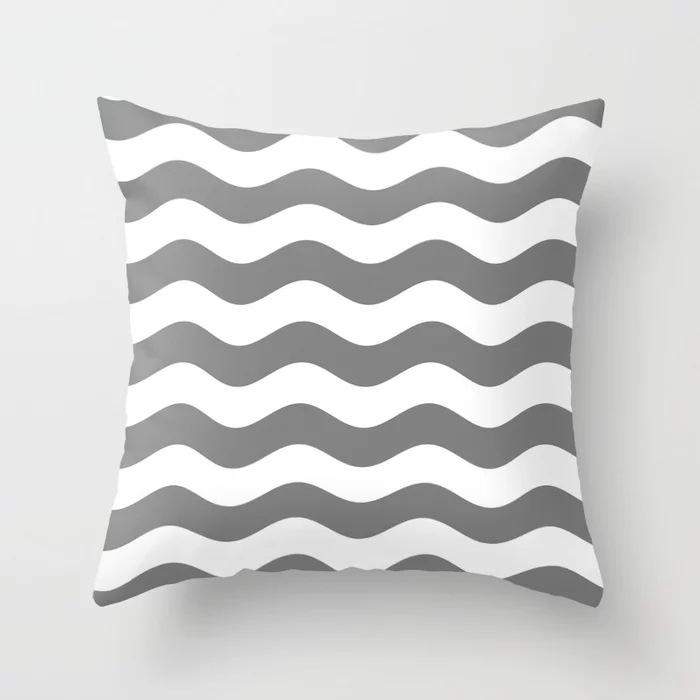 Modern Simple Gray Geometric Peach Leather Velvet Pillowcase Summer Sofa Home Office Cushion Pillowcase