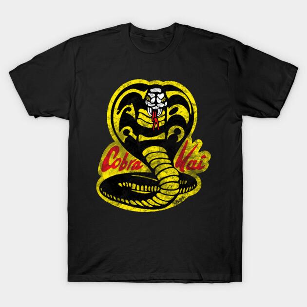 Asian Size Cotton Unisex Tshirt Print T-shirt Cobra Kai Vintage T-shirt No-Cut Print Regular Fit