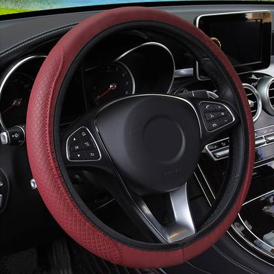 Универсальный чехол на руль автомобиля, противоскользящий чехол на руль автомобиля, аксессуары для интерьера, тисненая кожа, ПУ, микрофибра