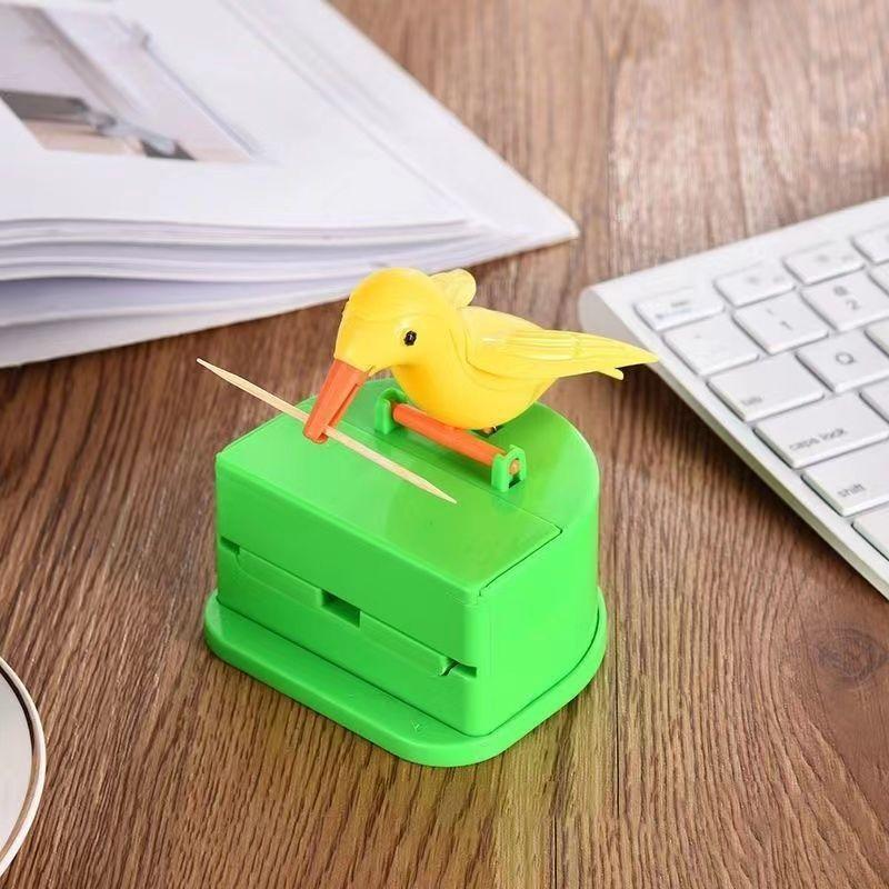 1Pc New Small Bird Toothpick Container Automatic Toothpick Dispenser Toothpick Holder Home Decoration Kitchen Accessories
