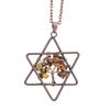 Ручная работа Винтажное Hexagram Дерево Жизни из Натурального Кристалла с Обмоткой из Проволоки Ожерелье (N31)