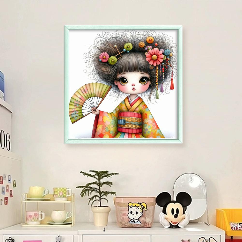 Полная вышивка Эко-хлопковая нить 11CT Набивной Набор для вышивания крестом Гейша Искусство