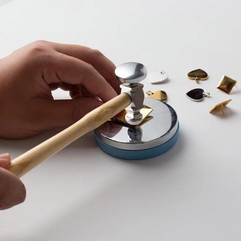 Молоток с деревянной ручкой, круглый и плоский, молоток ювелира, молоток для металлообработки для изготовления ювелирных изделий и для энтузиастов DIY