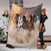 Horse Dark Blanket Suitable All Seasons Soft Comfortable Sofa Office Nap Travel Birthday Gift Christmas Present