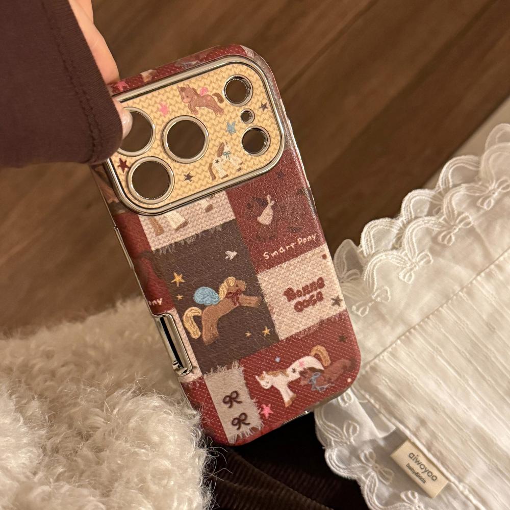 Ретро Чехол-Пони на Новый Год для IPhone 17 Pro Max, Apple 16, Кожаный Чехол для Телефона, Несколько Размеров