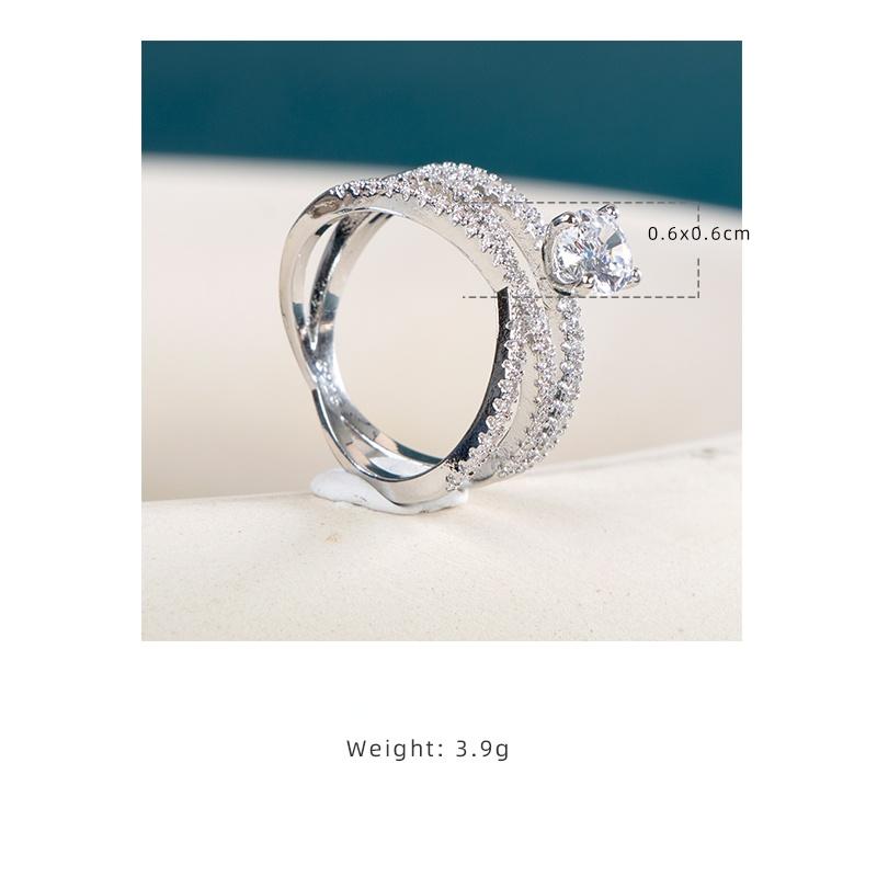 BELLA BOX Женское обручальное кольцо с красивым геометрическим узором и романтическим пасьянсом с микропрокладкой, женское кольцо