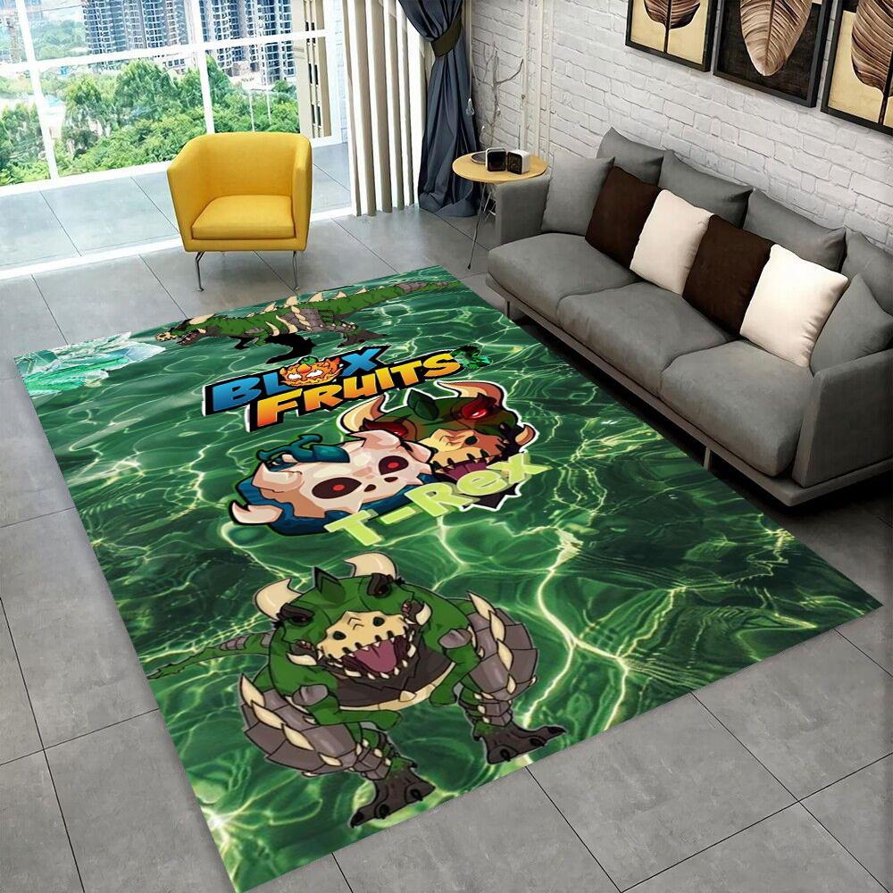 3D B-Blox Fruit Cartoon Game Gift Carpet Rug for Living Room Bedroom Home Sofa Decoration,kids Play Non-slip Floor Mat