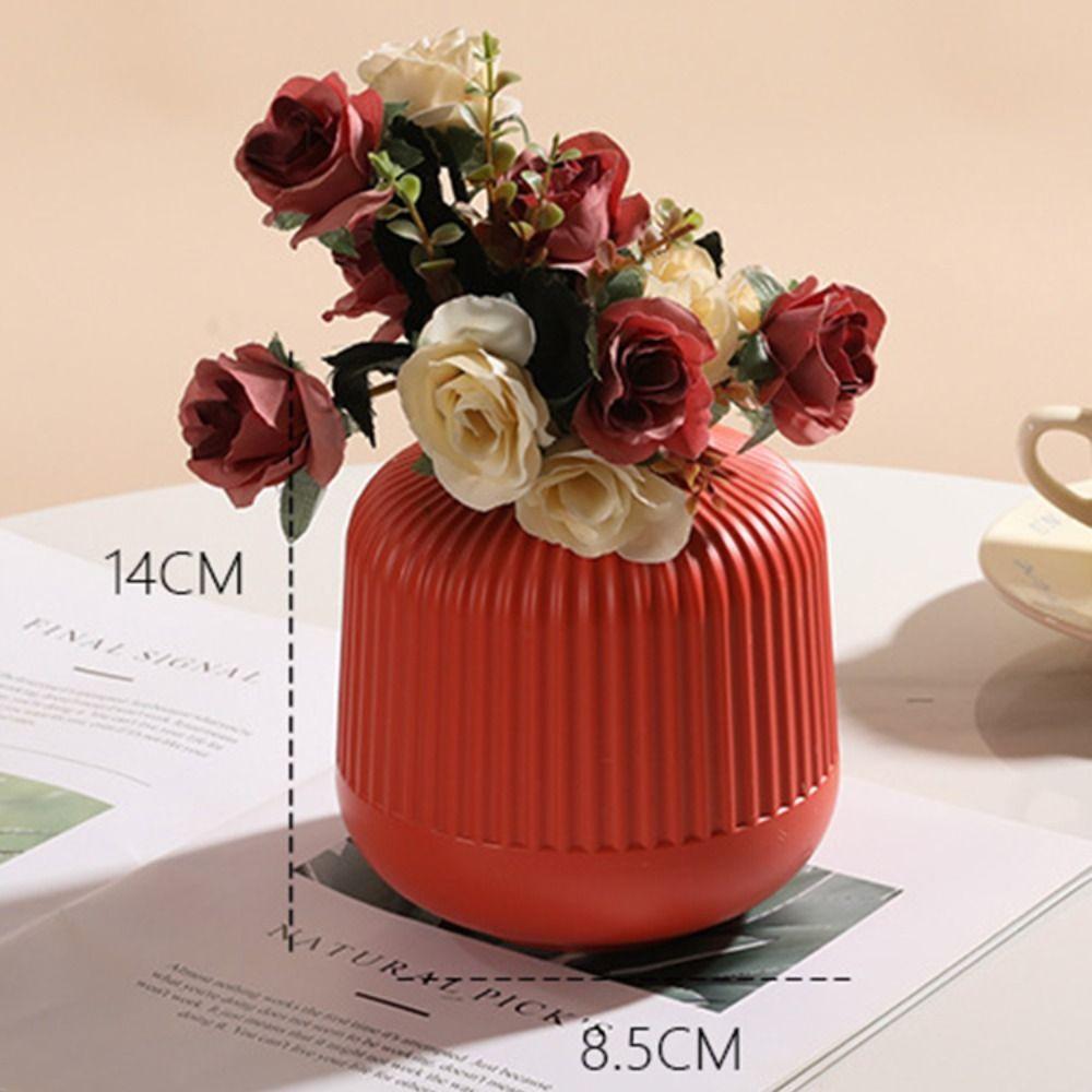 Nordic Creative Vase Home Decor Flower Vases for Homes Wet and Dry Planter Desk Decoration Imitation Ceramic Plastic Crafts