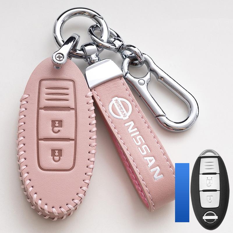 ACN1 Zinc Alloy Style Car Leather Key Case Cover Shell Fob Holder Accessories for NISSAN-Tiida Qashqai X-TRAIL Terra18 370Z MARCH 15