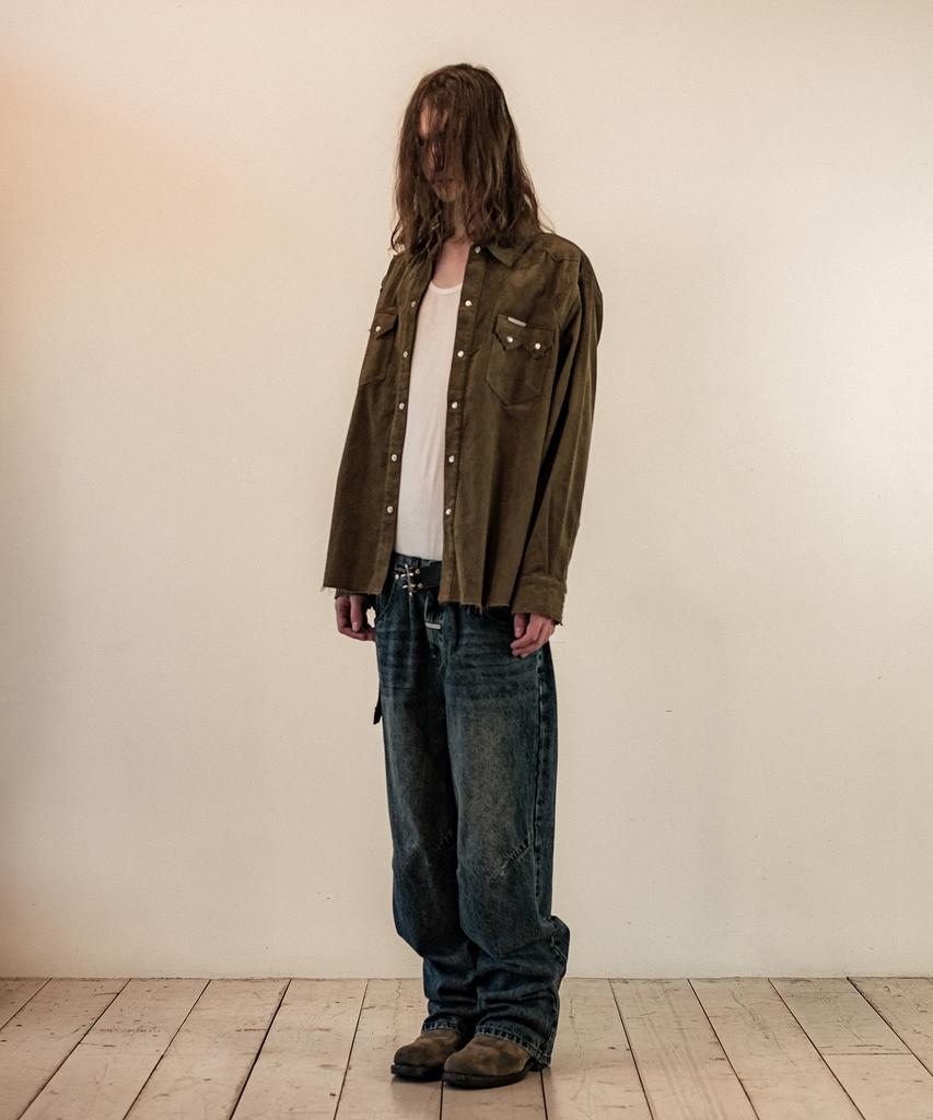 THEVINYLHOUSE Corduroy Western Shirts Khaki