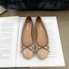 Fashion Cozy Soft Patent Leather Ballet Flats Women Cute Butterfly-Knot Decoration Flat Loafers Elegant Mary Jane Dance Shoes for Women