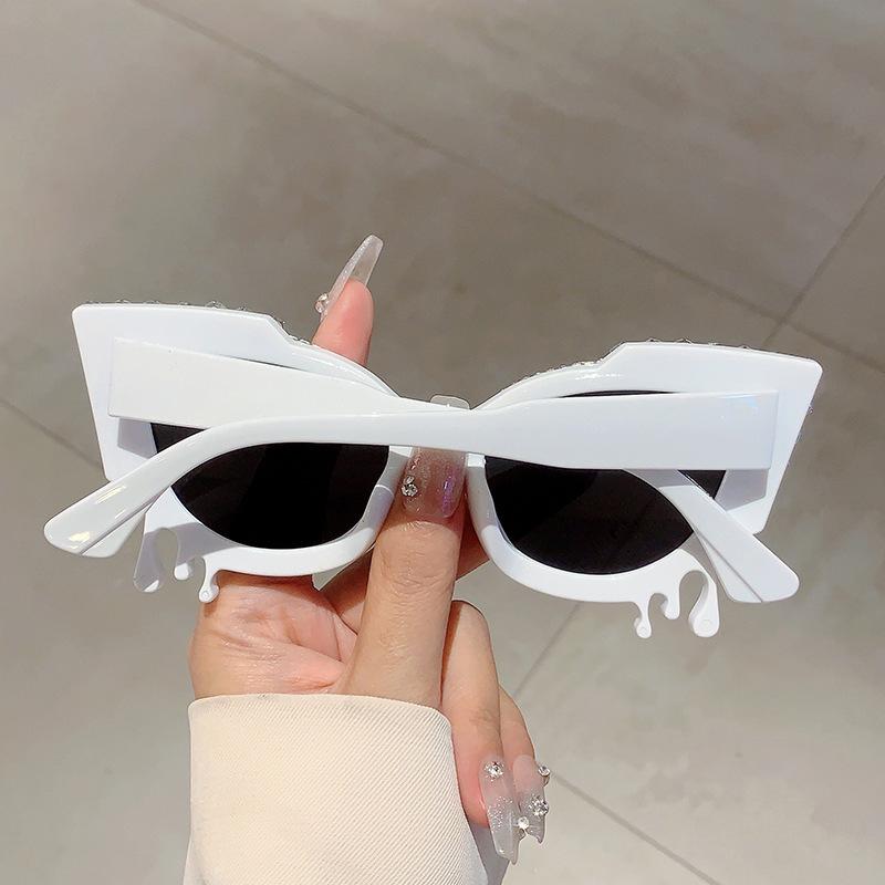 Неполяризованные модные солнцезащитные очки «кошачий глаз», женские блестящие кристаллы, высококачественные роскошные солнцезащитные очки, модные солнцезащитные очки для отпуска и пляжа