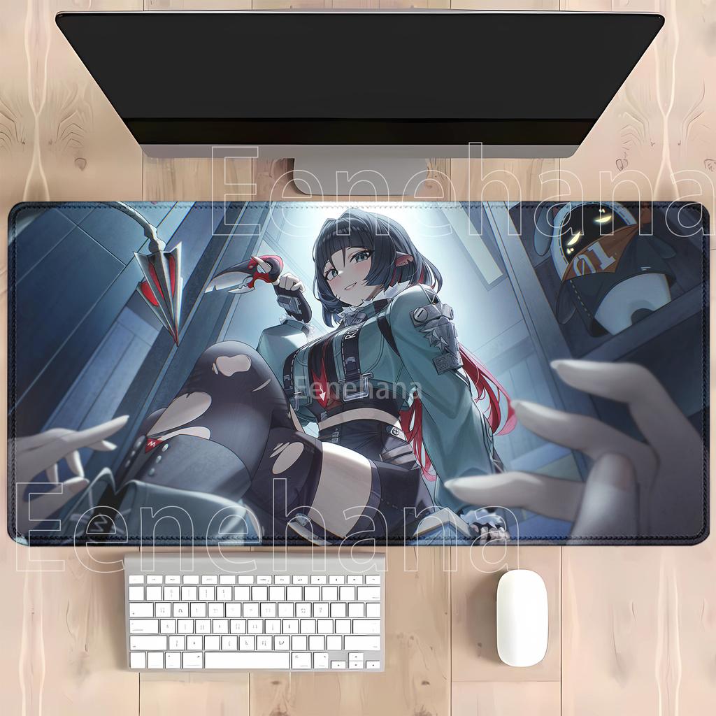 Новый Jane Doe Zenless Zone Zero Zzz Игровой Коврик для Мыши Резиновый Нескользящий Настольный Коврик Офисные Аксессуары HD Печать Аниме Девушка Коврик для Мыши