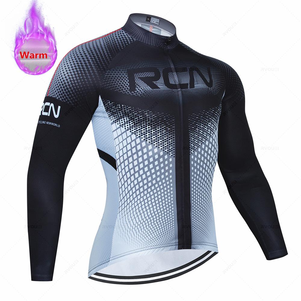 2025 RCN Team Winter Thermal Fleece Cycling Jersey Set Racing Bike Suit Mountian Bicycle Clothing Ropa Maillot Ciclismo Hombre