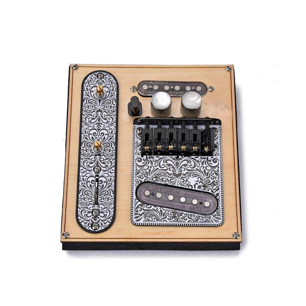 Ogdni 6 струн седло бридж пластина 3 позиционный переключатель пластина управления гитарный гриф звукосниматель набор для замены электрогитары Telecaster (черный)