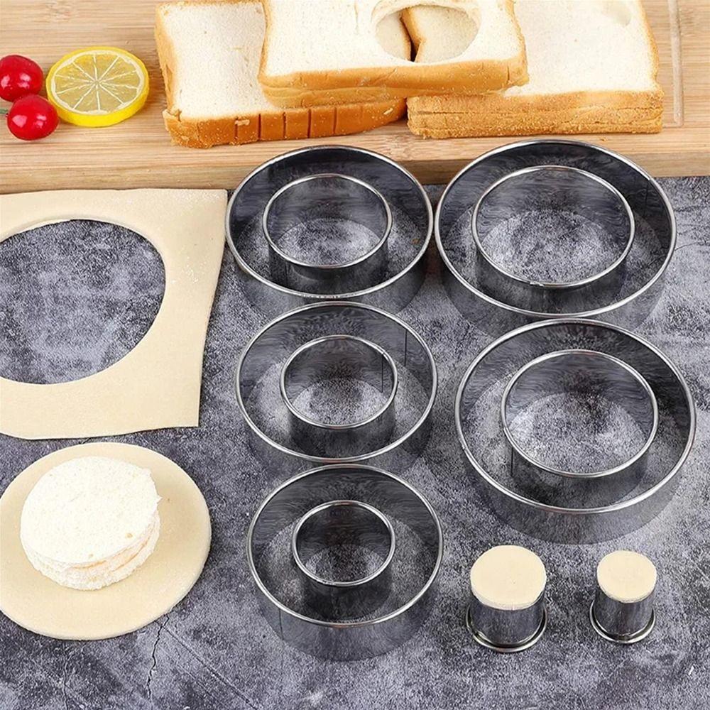 5Pcs/Set Durable Stainless Steel Cake Ring Mold Round Circle DIY Cake Gum Paste Mould 4/5/6/7/8cm Cookie Mousse Cuttur
