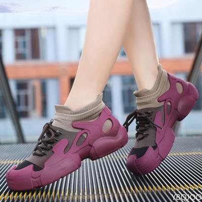 Модные легкие дышащие удобные женские туфли с цветными блоками Женские повседневные спортивные туфли Модные универсальные кроссовки для отдыха