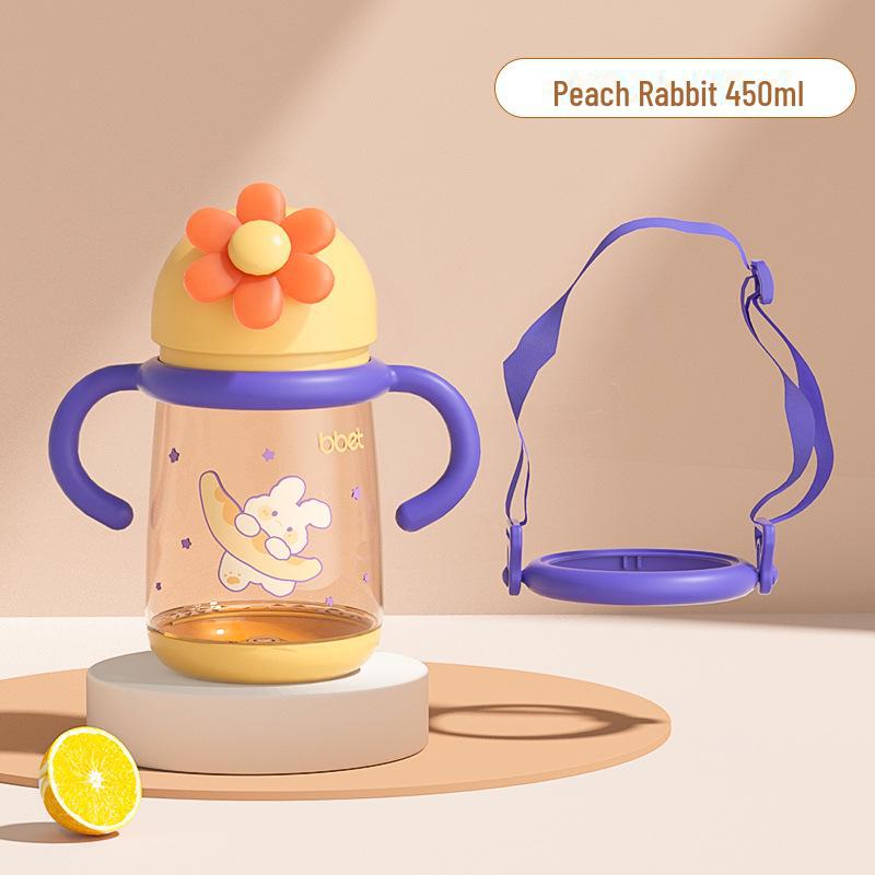 Двухцелевая кружка для молока и воды в виде слоненка с трубочкой для детей от 6 месяцев