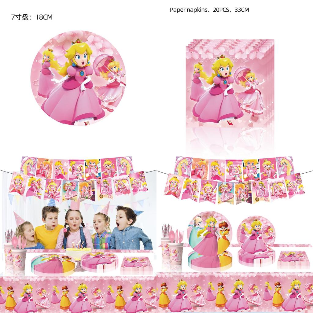 Princess-themed Party Supplies For Pet Birthday Decorations Including Plates And Utensils New Arrival