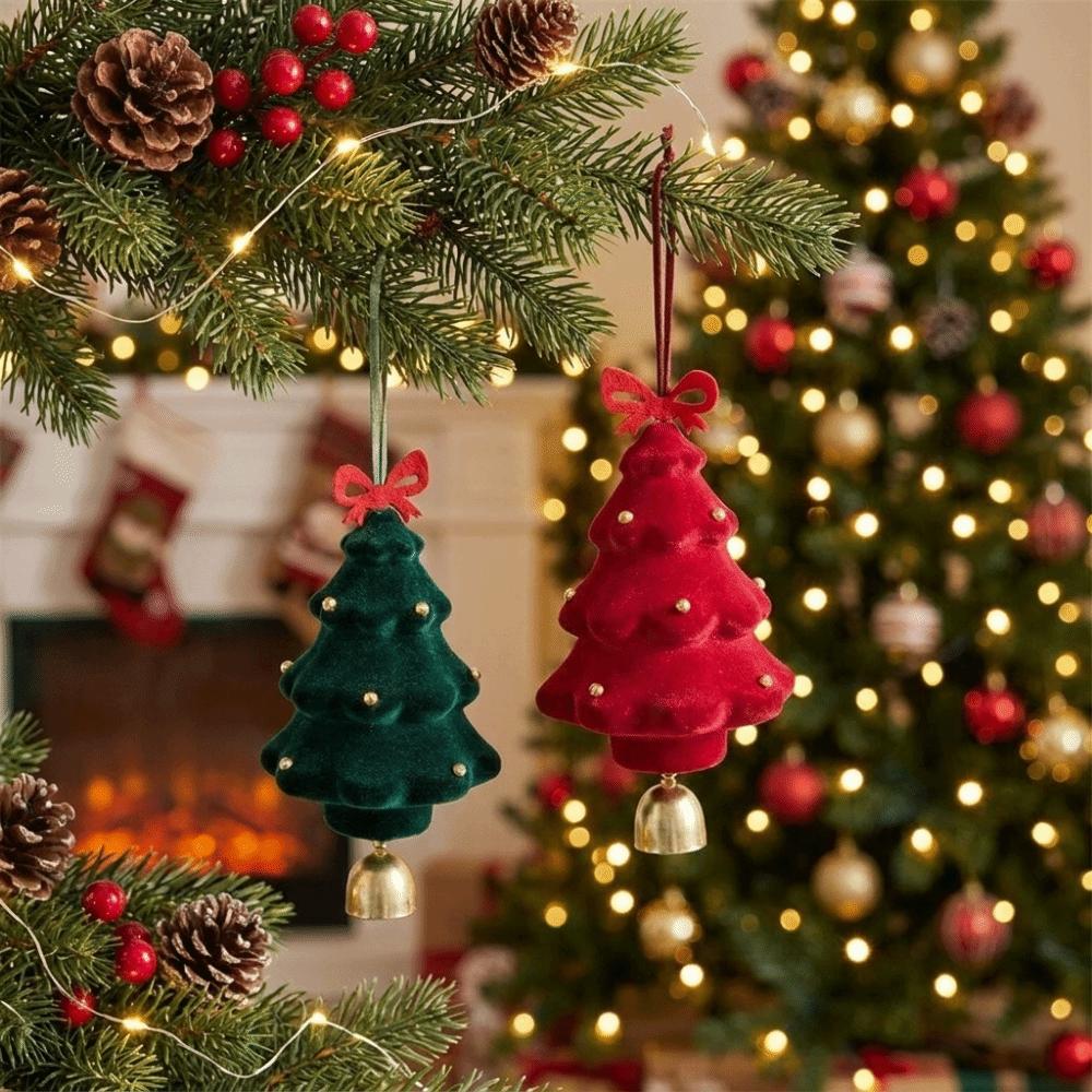 Exquisite Christmas Bell Wreath Flocked Christmas Decoration Bells Christmas Party