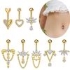Elegant Crystal Ball Belly Button Rings Copper Shiny Body Jewelry New Gem Navel Piercing  Men